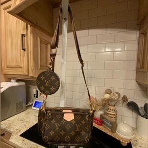 Louis Vuitton Dark Brown Monogram Crossbody with Coin Purse
